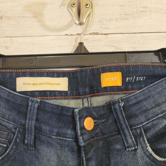 Pilcro And The Letterpress Jeans Anthropologie Crop Patchwork Hem Size 26 - Picture 13 of 16